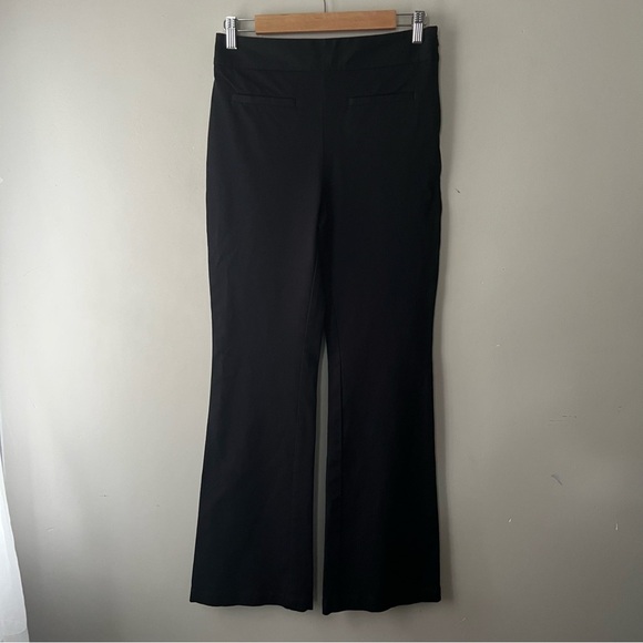 Anthropologie Maeve Slim Flare Pants Black Size 4 Ponte Minimalist Contemporary - Picture 6 of 16